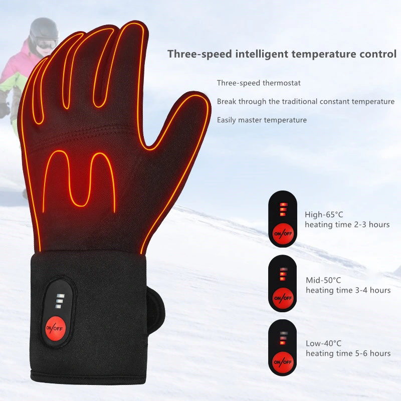 Ski Gloves Rechargeable Heated 7.4V 2100mah Battery Thermal Glove Liners