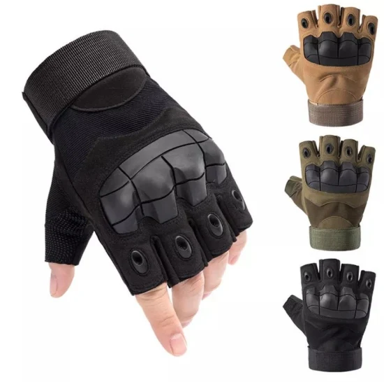 Guantes tácticos de combate de medio dedo para senderismo, pantalla táctil para motocicleta, caza al aire libre, invierno