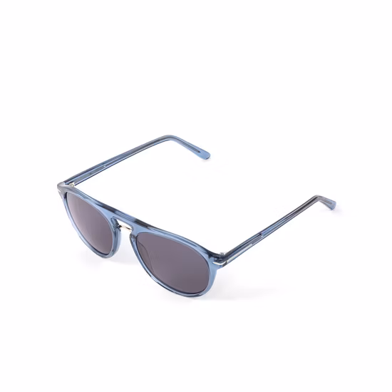 Nuevas gafas de sol hechas a mano de acetato de calidad con forma redonda negra de diseño italiano