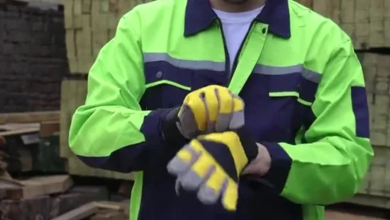 Guantes de trabajo protectores de trabajo de seguridad recubiertos de látex arenoso cepillado acrílico cálido tipo invierno CE